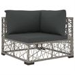 Afuera Living Contemporary Synthetic Poly Rattan 10 Piece Lounge Set in Gray
