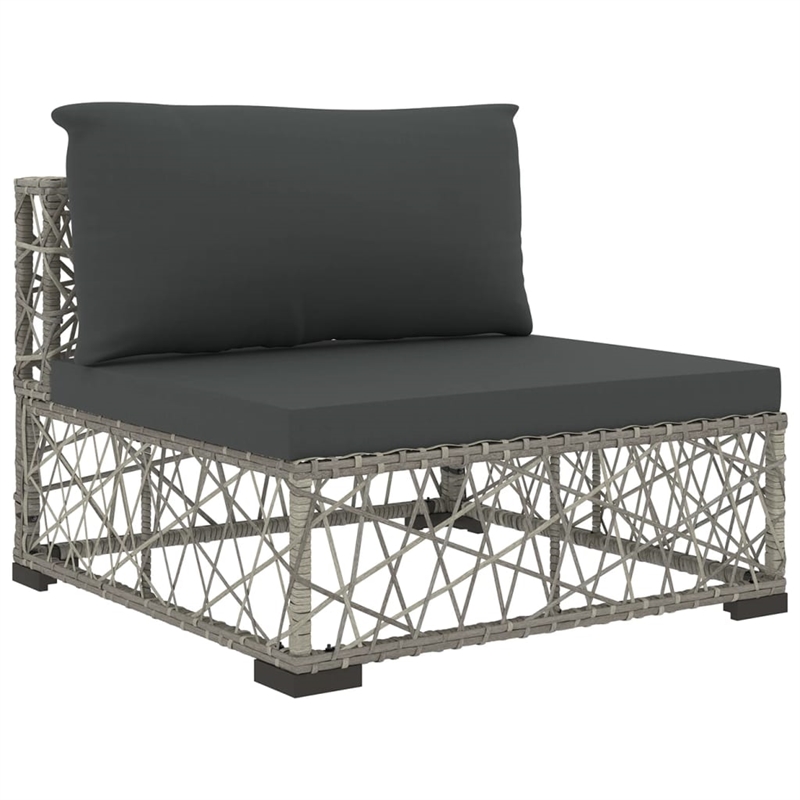 Afuera Living Contemporary Synthetic Poly Rattan 10 Piece Lounge Set in Gray
