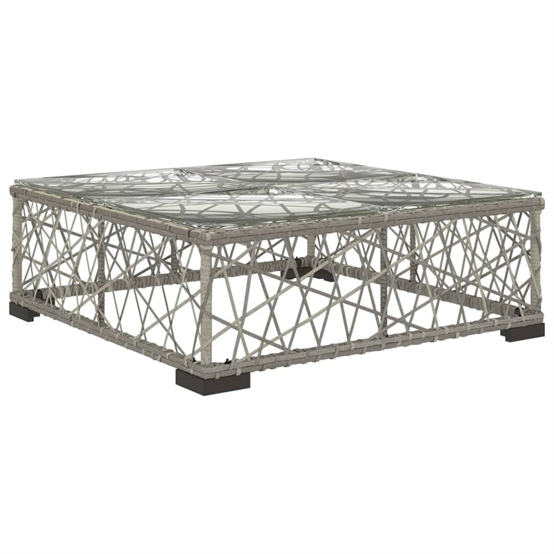 Afuera Living Contemporary Synthetic Poly Rattan 10 Piece Lounge Set in Gray