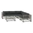 Afuera Living Contemporary Synthetic Poly Rattan 10 Piece Lounge Set in Gray