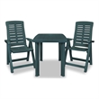 Afuera Living Contemporary 3 Piece Plastic Medium Bistro Set in Green