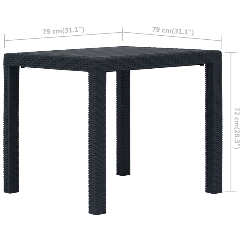 Afuera Living 3 Piece Plastic Standard Bistro Set in Anthracite