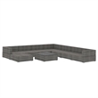 Afuera Living Contemporary Synthetic Poly Rattan 9 Piece  Lounge Set in Gray