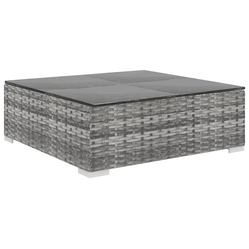 Afuera Living Contemporary Synthetic Poly Rattan 9 Piece  Lounge Set in Gray