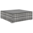 Afuera Living Contemporary Synthetic Poly Rattan 9 Piece  Lounge Set in Gray