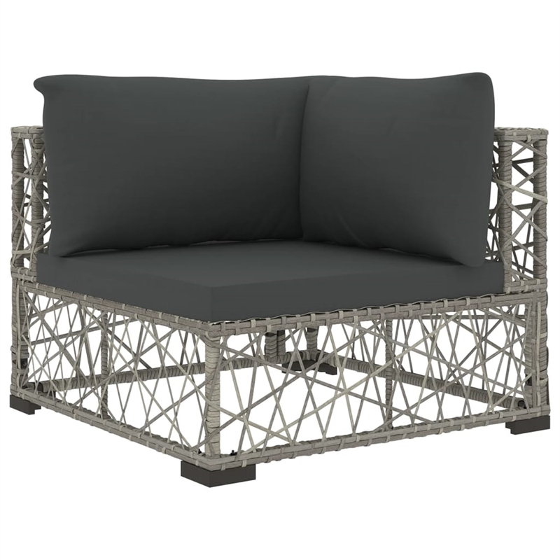Afuera Living Contemporary Steel Small Patio Sofa Set in Gray