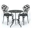 Afuera Living Contemporary Aluminum Small Bistro Set in Black