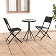 Afuera Living Contemporary Steel Small Bistro Set in Black Finish