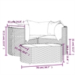 Afuera Living Contemporary 4 Piece Small Lounge Set in Brown
