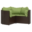 Afuera Living Contemporary 4 Piece Small Lounge Set in Brown