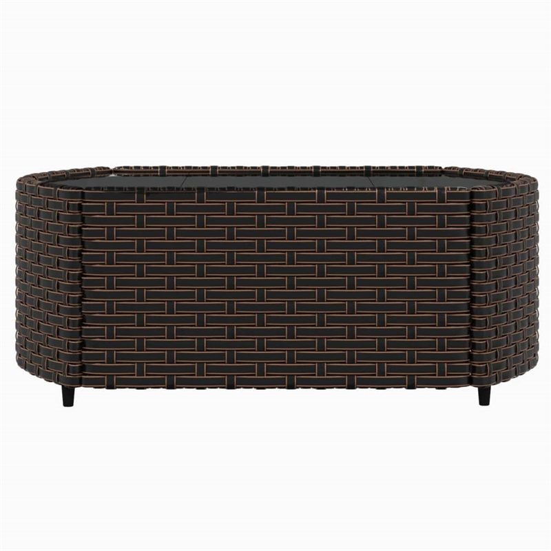 Afuera Living Contemporary 4 Piece Small Lounge Set in Brown