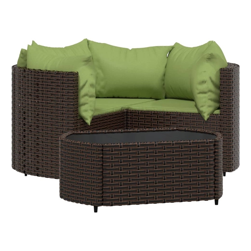 Afuera Living Contemporary 4 Piece Small Lounge Set in Brown
