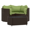Afuera Living Contemporary 4 Piece Small Lounge Set in Brown