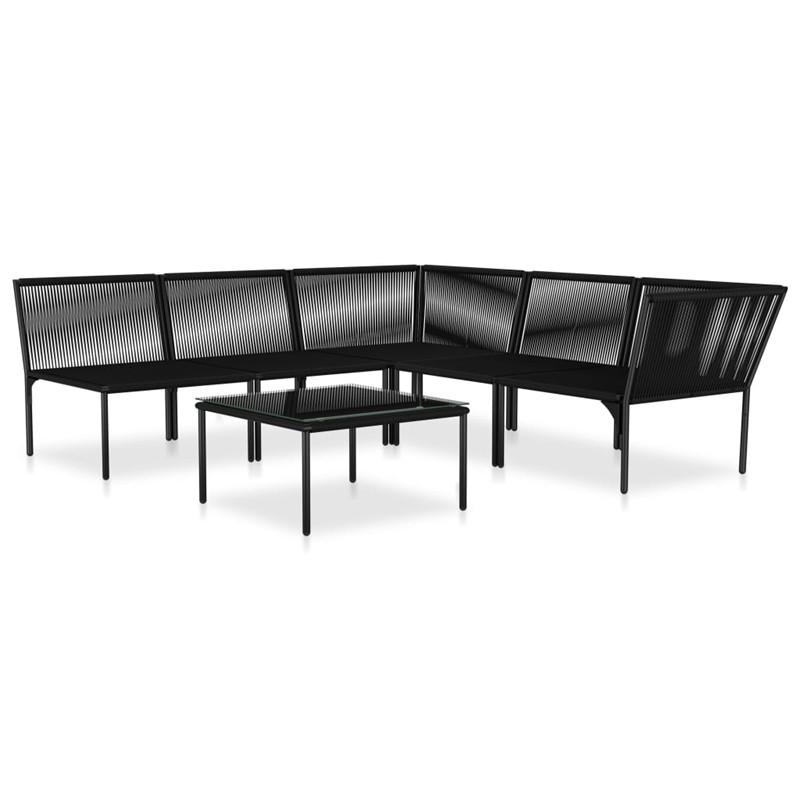 Afuera Living Contemporary Garden Lounge Set in Black/Anthracite