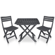 Afuera Living Contemporary Plastic Small Bistro Set in Anthracite