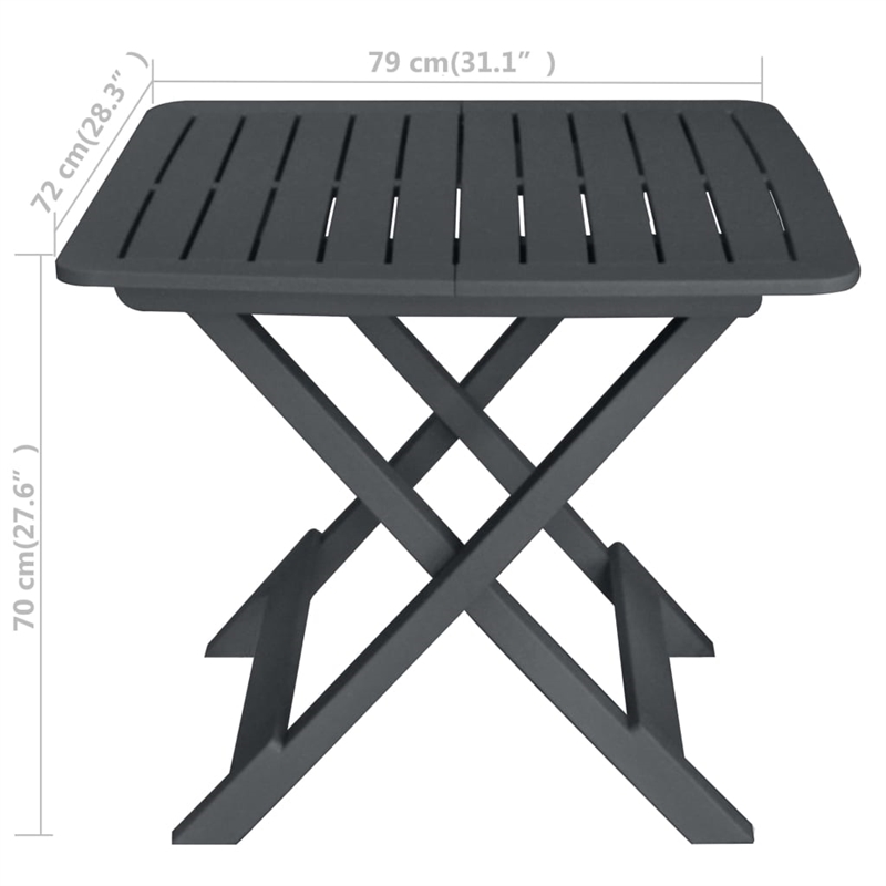 Afuera Living Contemporary Plastic Small Bistro Set in Anthracite