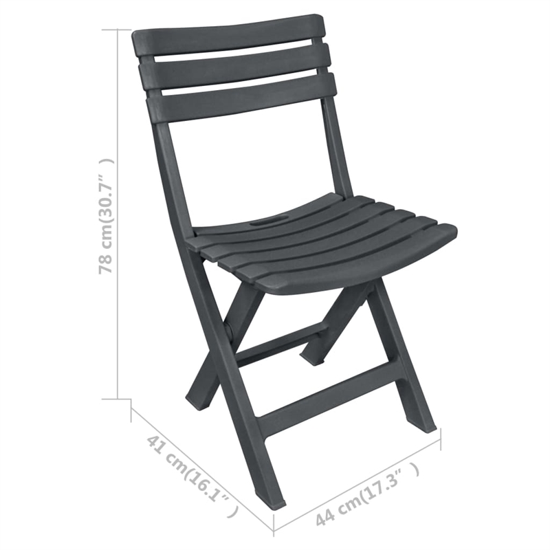 Afuera Living Contemporary Plastic Small Bistro Set in Anthracite