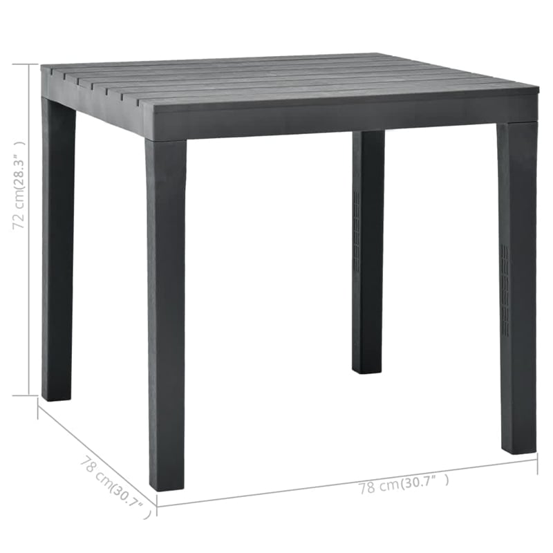 Afuera Living Contemporary Plastic Medium Furniture Set in Anthracite