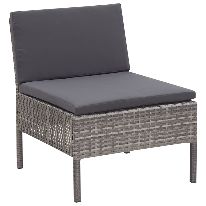 Afuera Living Contemporary 3 Piece Steel Garden Lounge Set in Gray