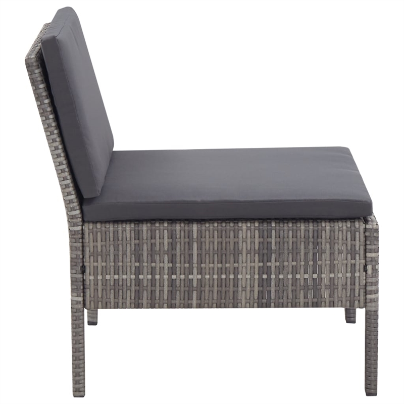 Afuera Living Contemporary 3 Piece Steel Garden Lounge Set in Gray