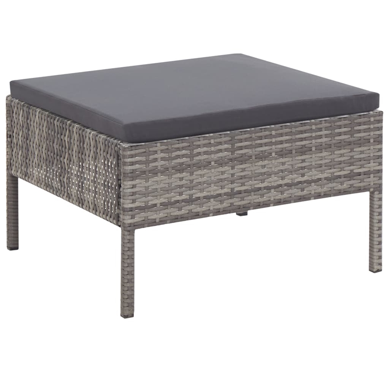 Afuera Living Contemporary 3 Piece Steel Garden Lounge Set in Gray