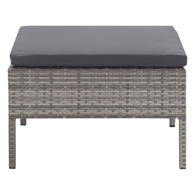 Afuera Living Contemporary 3 Piece Steel Garden Lounge Set in Gray