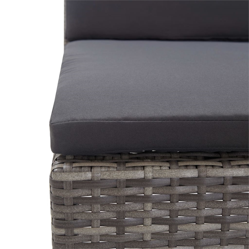 Afuera Living Contemporary 3 Piece Steel Garden Lounge Set in Gray