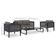 Afuera Living 5 Piece Poly Rattan Garden Lounge Set in Gray/Anthracite