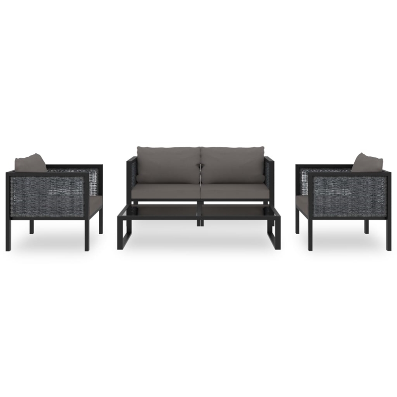 Afuera Living 5 Piece Poly Rattan Garden Lounge Set in Gray/Anthracite