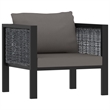 Afuera Living 5 Piece Poly Rattan Garden Lounge Set in Gray/Anthracite