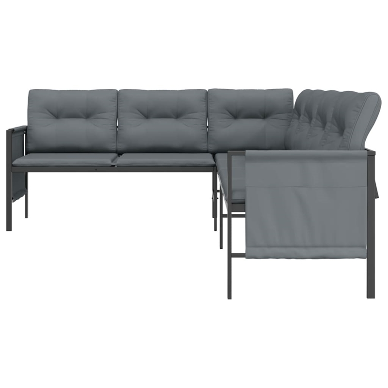 Afuera Living Contemporary Steel Modular Garden Sofa in Gray/Anthracite