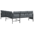 Afuera Living Contemporary Steel Modular Garden Sofa in Gray/Anthracite