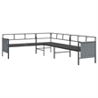 Afuera Living Contemporary Steel Modular Garden Sofa in Gray/Anthracite