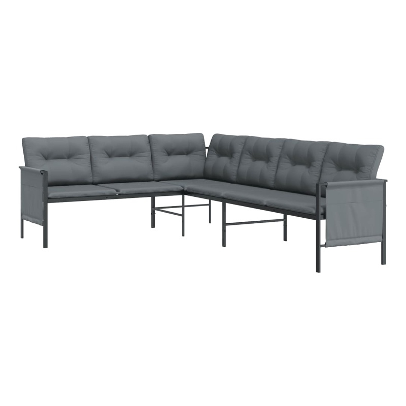 Afuera Living Contemporary Steel Modular Garden Sofa in Gray/Anthracite