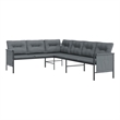 Afuera Living Contemporary Steel Modular Garden Sofa in Gray/Anthracite