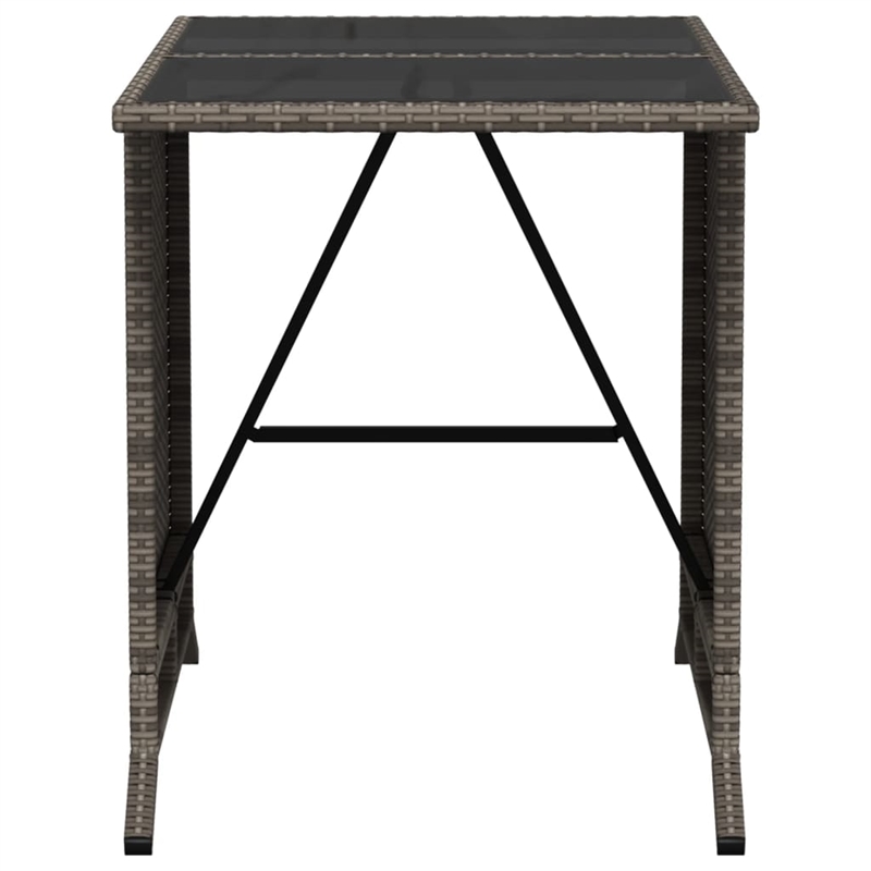 Afuera Living 3 Piece Poly Rattan Small Bistro Set in Gray/Blue