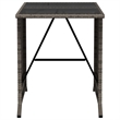 Afuera Living 3 Piece Poly Rattan Small Bistro Set in Gray/Blue