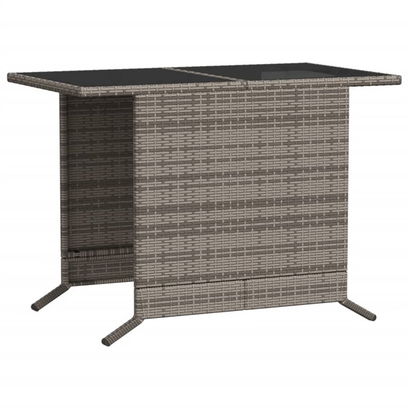 Afuera Living 3 Piece Poly Rattan Small Bistro Set in Gray/Blue