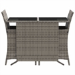 Afuera Living 3 Piece Poly Rattan Small Bistro Set in Gray/Blue