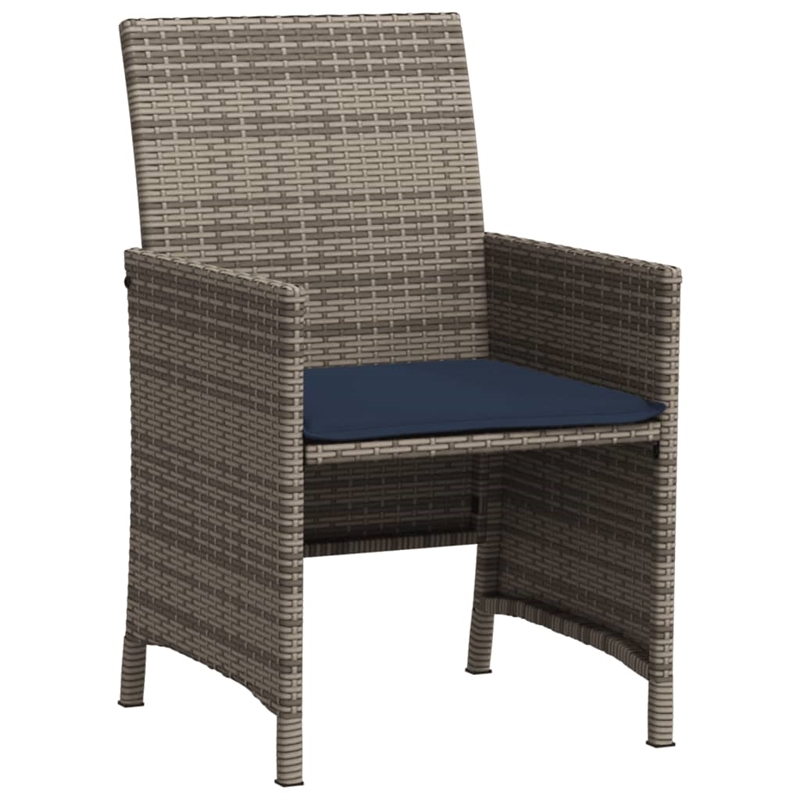 Afuera Living 3 Piece Poly Rattan Small Bistro Set in Gray/Blue