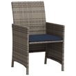 Afuera Living 3 Piece Poly Rattan Small Bistro Set in Gray/Blue