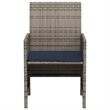 Afuera Living 3 Piece Poly Rattan Small Bistro Set in Gray/Blue