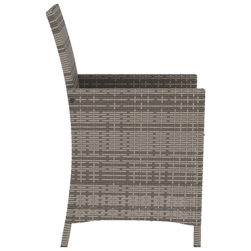 Afuera Living 3 Piece Poly Rattan Small Bistro Set in Gray/Blue