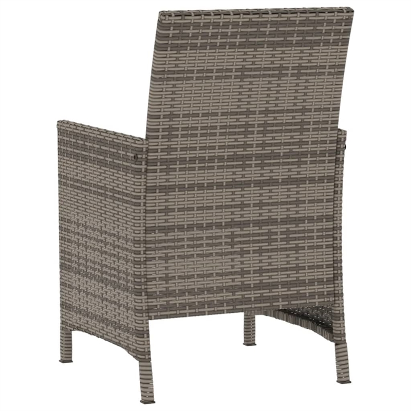 Afuera Living 3 Piece Poly Rattan Small Bistro Set in Gray/Blue