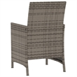 Afuera Living 3 Piece Poly Rattan Small Bistro Set in Gray/Blue