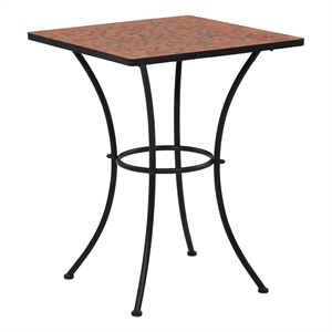 Afuera Living Powder-Coated Iron Small Bistro Set in Terracotta
