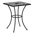 Afuera Living Contemporary Metal Powder-Coated Steel Bistro Set in Black/White