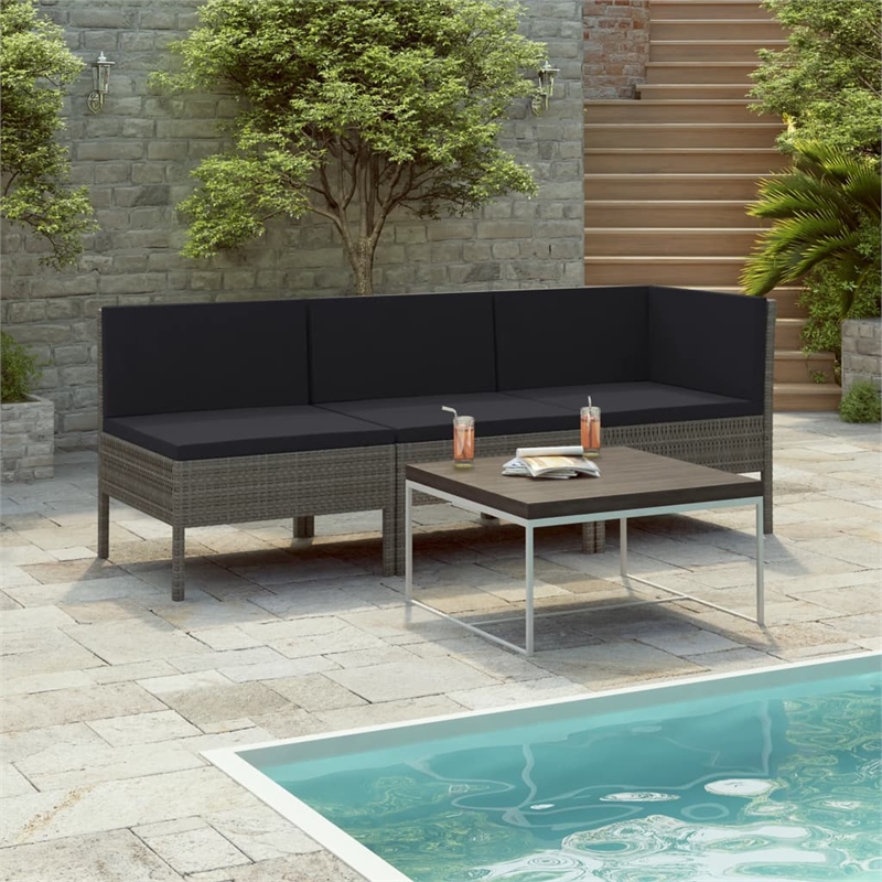Afuera Living 3 Piece Garden Furniture Set in Gray/Anthracite