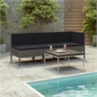 Afuera Living 3 Piece Garden Furniture Set in Gray/Anthracite
