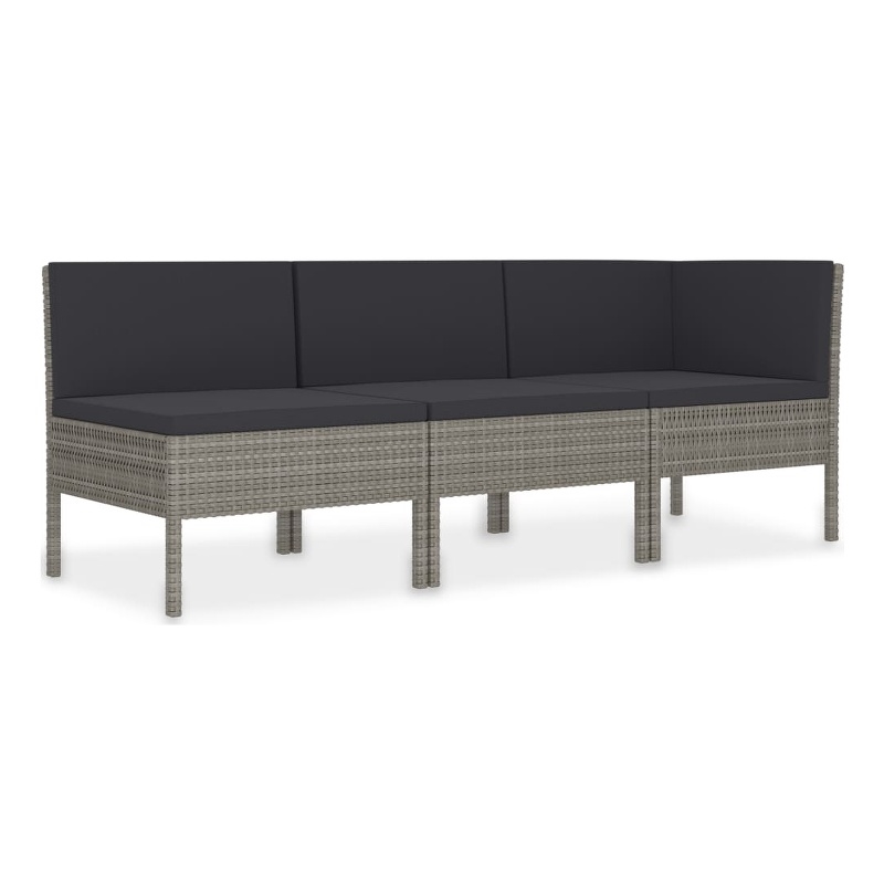 Afuera Living 3 Piece Garden Furniture Set in Gray/Anthracite
